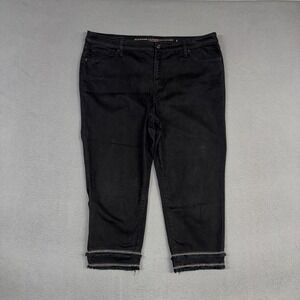 Chicos Jeans Womens 18 Black Girlfriend Slim Crop  So Slimming Stretch Denim